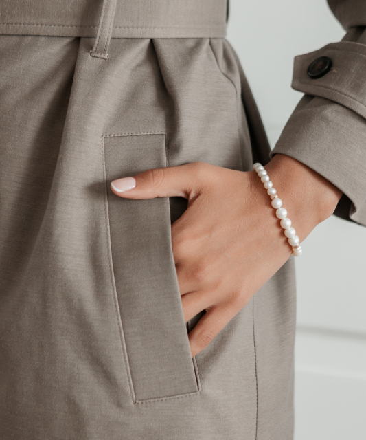 Pearl bracelet with silver gilt