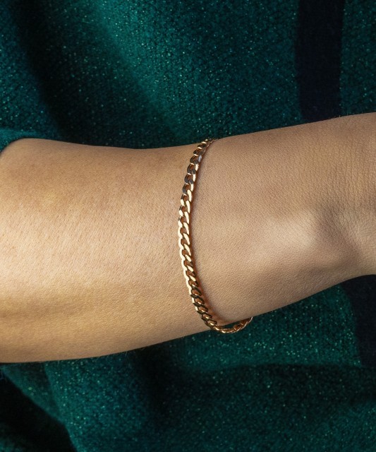 Gold bracelet "Curb" 5.1mm