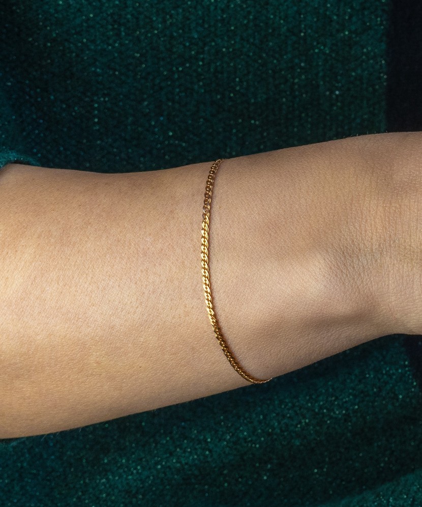 Auksinė vientisa apyrankė "Mona Liza" 2.2mm - Auksinės apyrankės - Goldinga