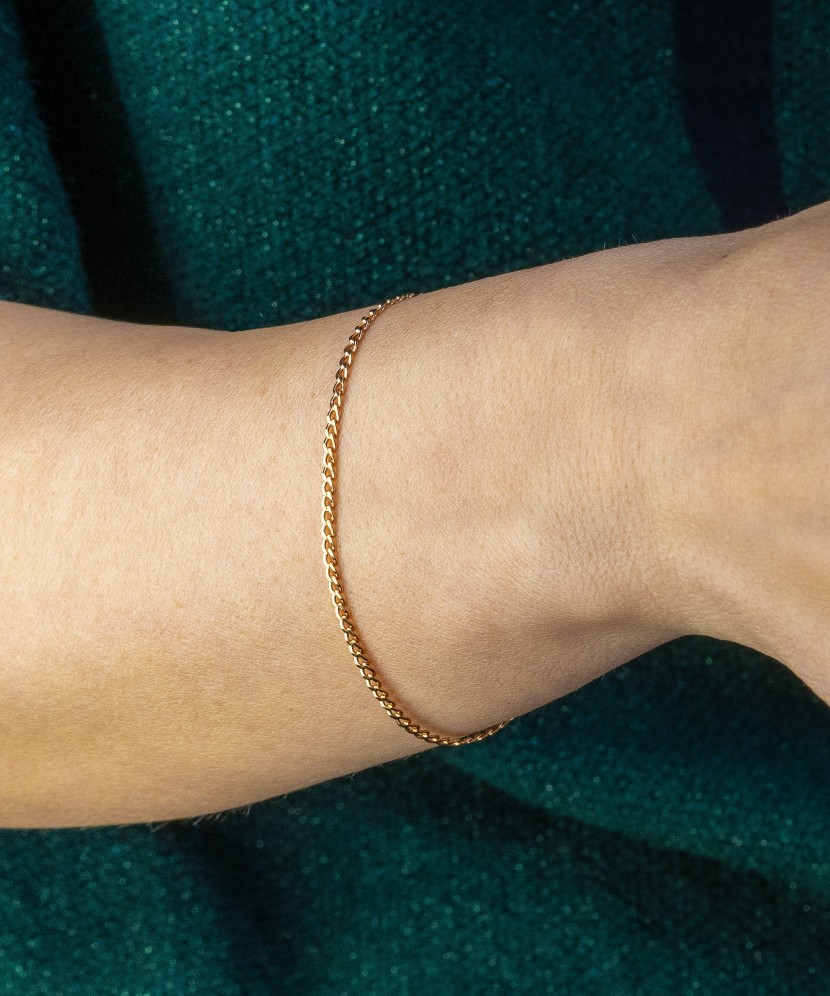 Gold bracelet "Curb" 2mm