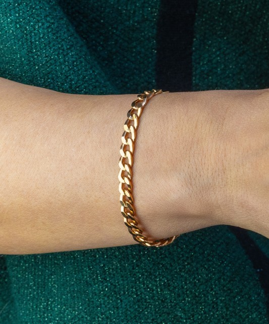 Gold bracelet "Curb" 8.3mm
