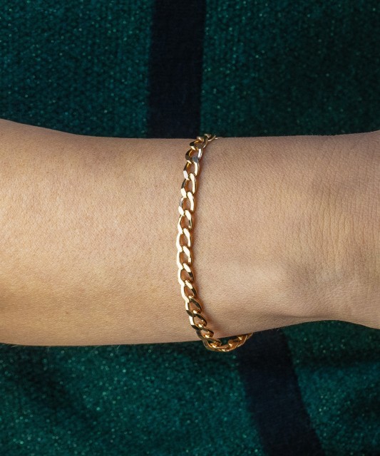 Gold bracelet "Curb" 3.2mm