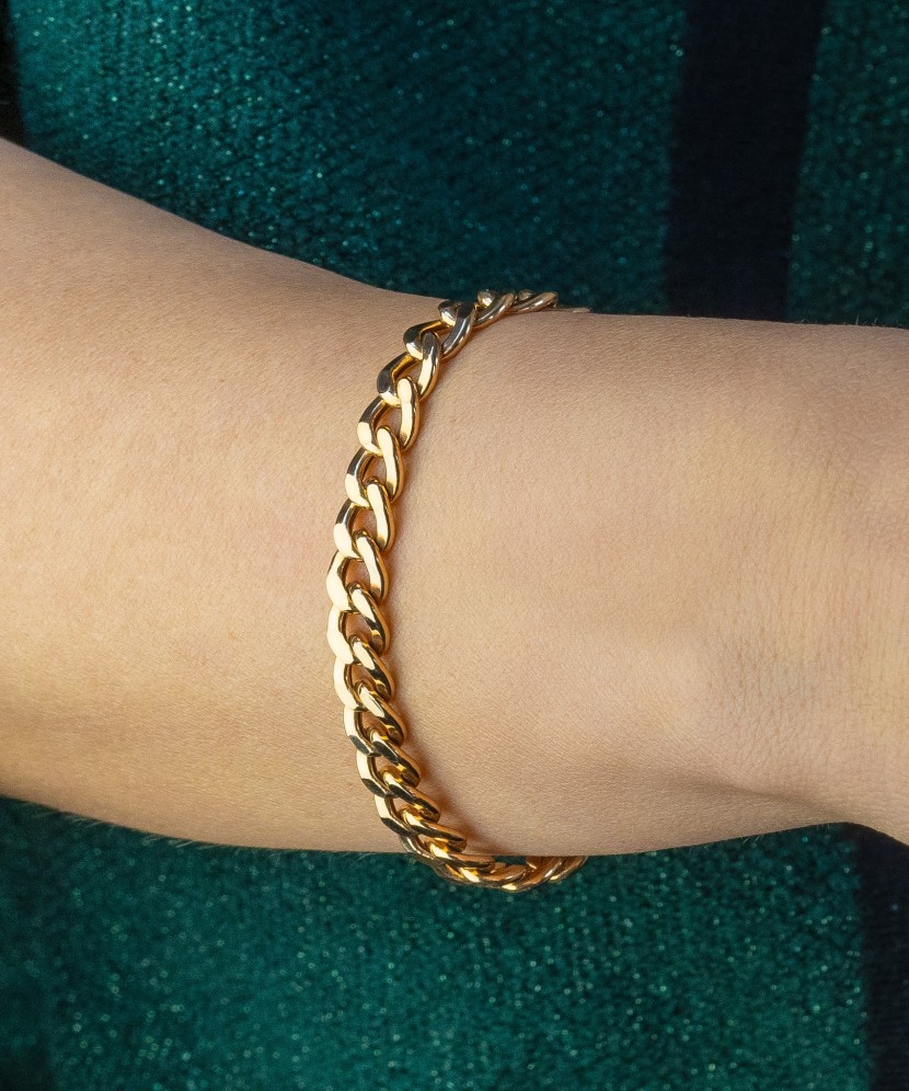 Gold bracelet "Curb" 8.4mm