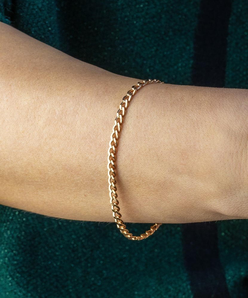 Gold bracelet "Curb" 4.6mm