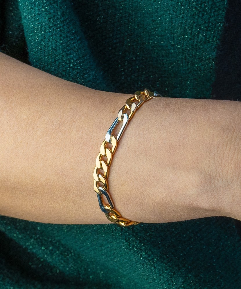 Gold bracelet "Figaro" 7.5mm