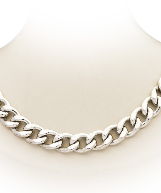 Sterling silver chain "Curb" 12.9mm