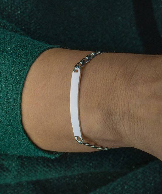 Sterling Silver bracelet with plate "Curb"