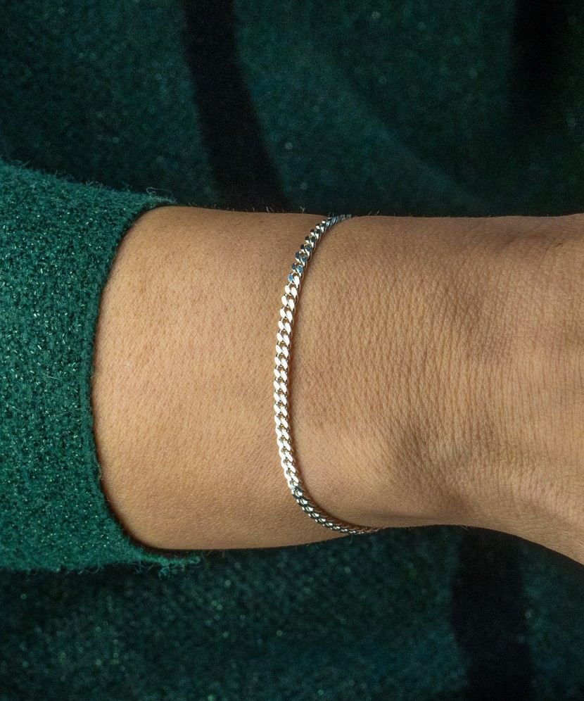 Sterling Silver bracelet "Curb" 3.1mm