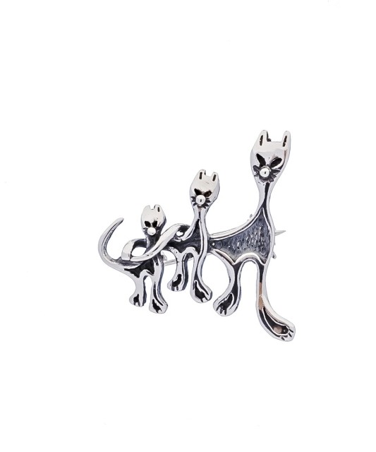 Sterling silver  brooch "cats"