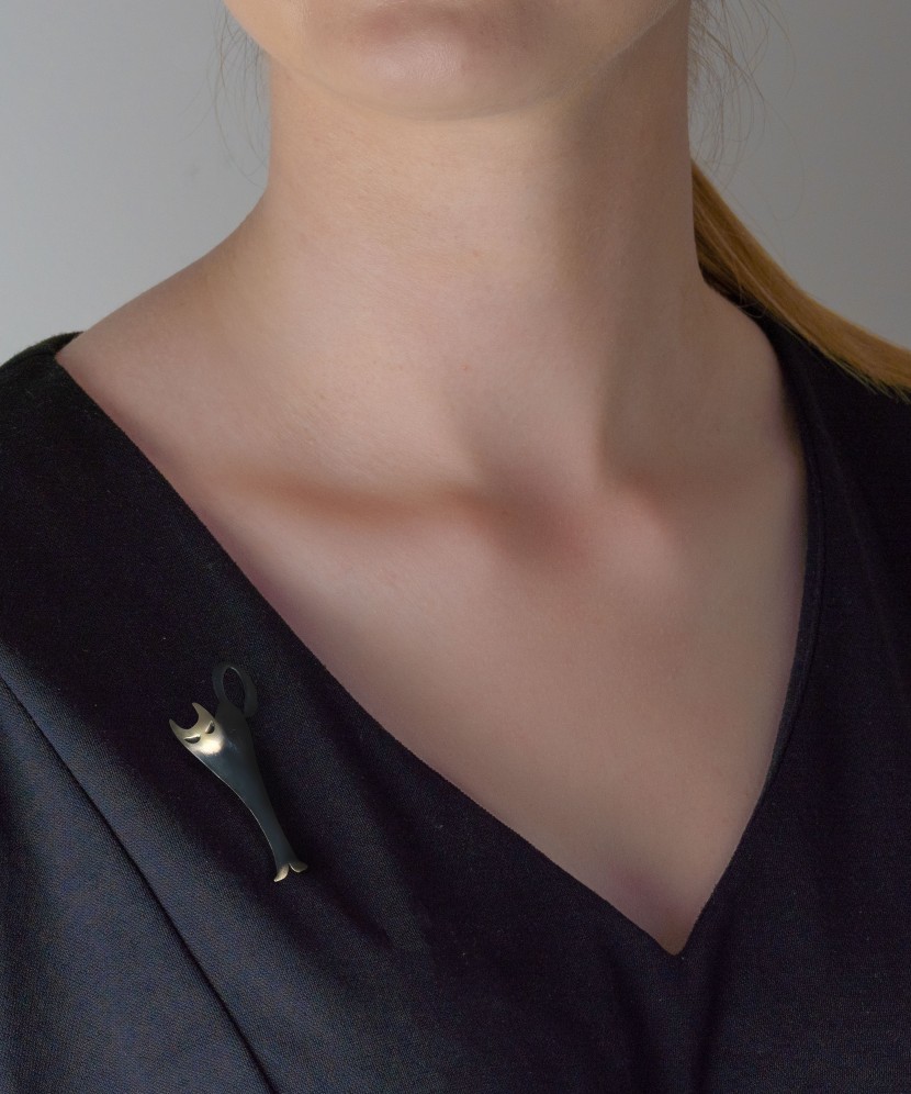 Sidabrinė sagė "Katė" - Sagės - Goldinga