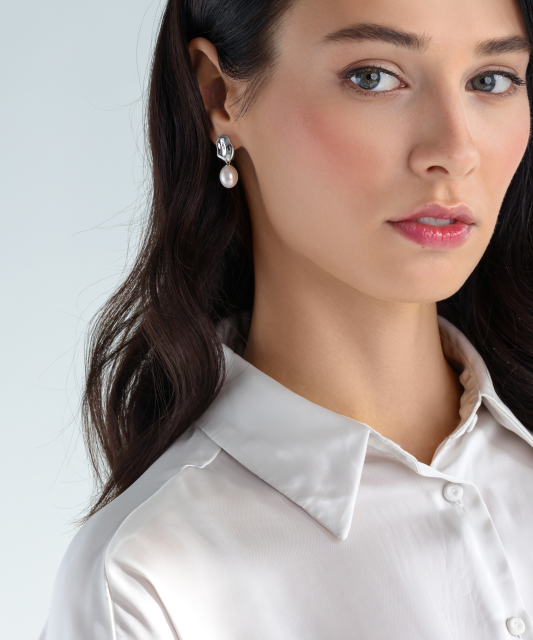 Sterling silver earrings with pearls