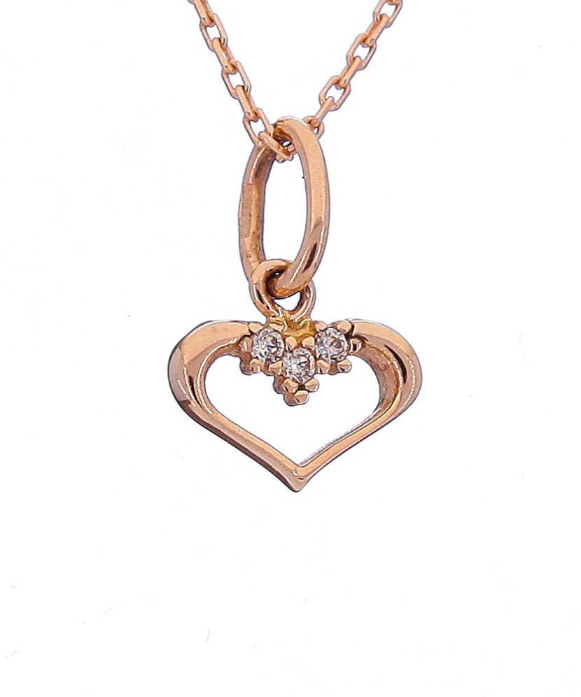 Gold pendant with zircons "heart"