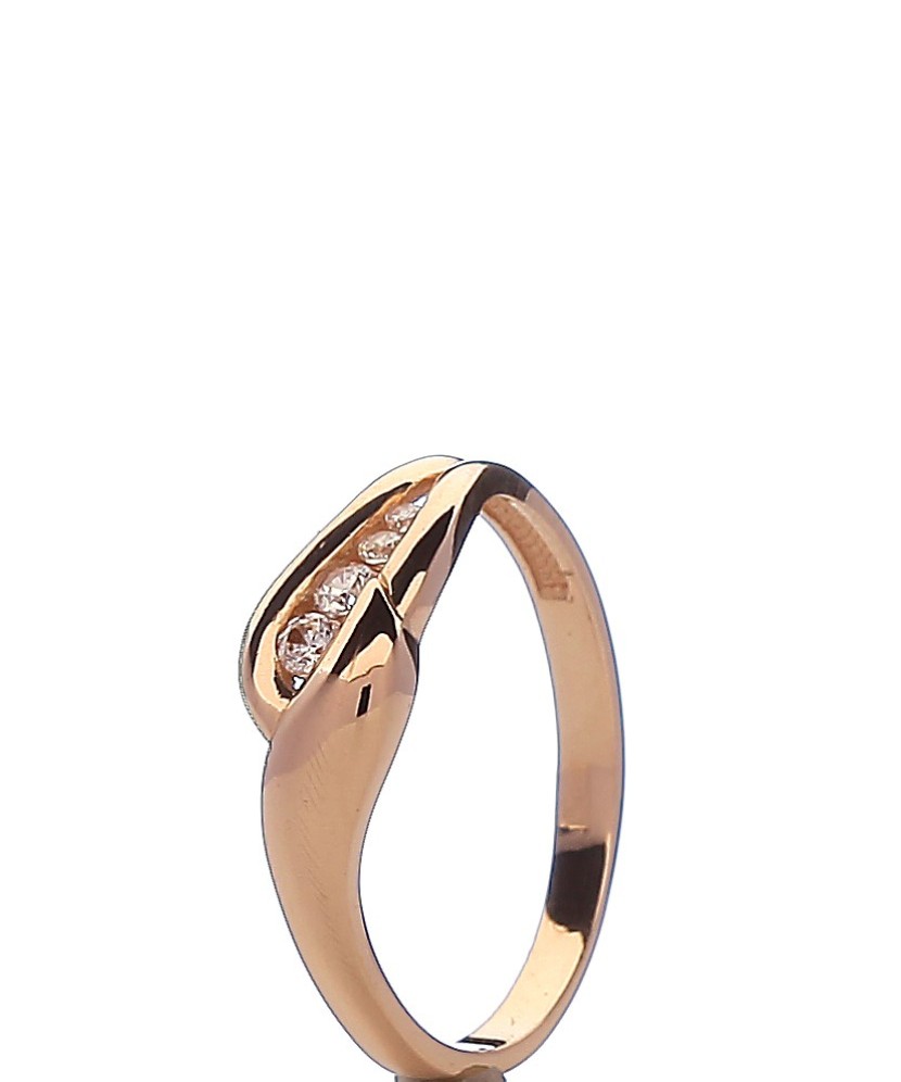 Gold ring with zircons