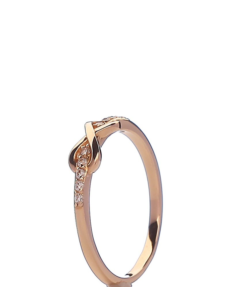 Gold ring with zircons "infinity"