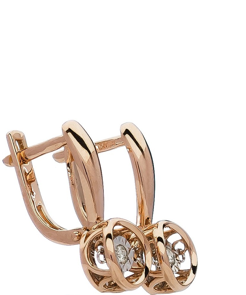 Gold earrings with diamond