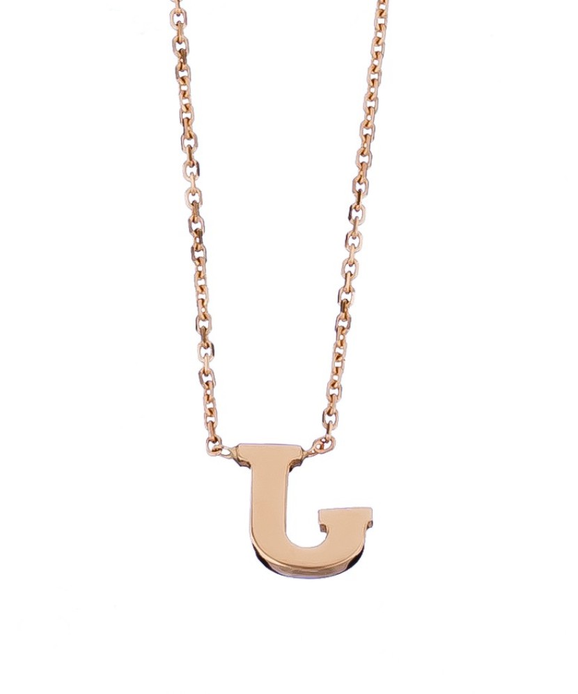 Gold chain with pendant letter J