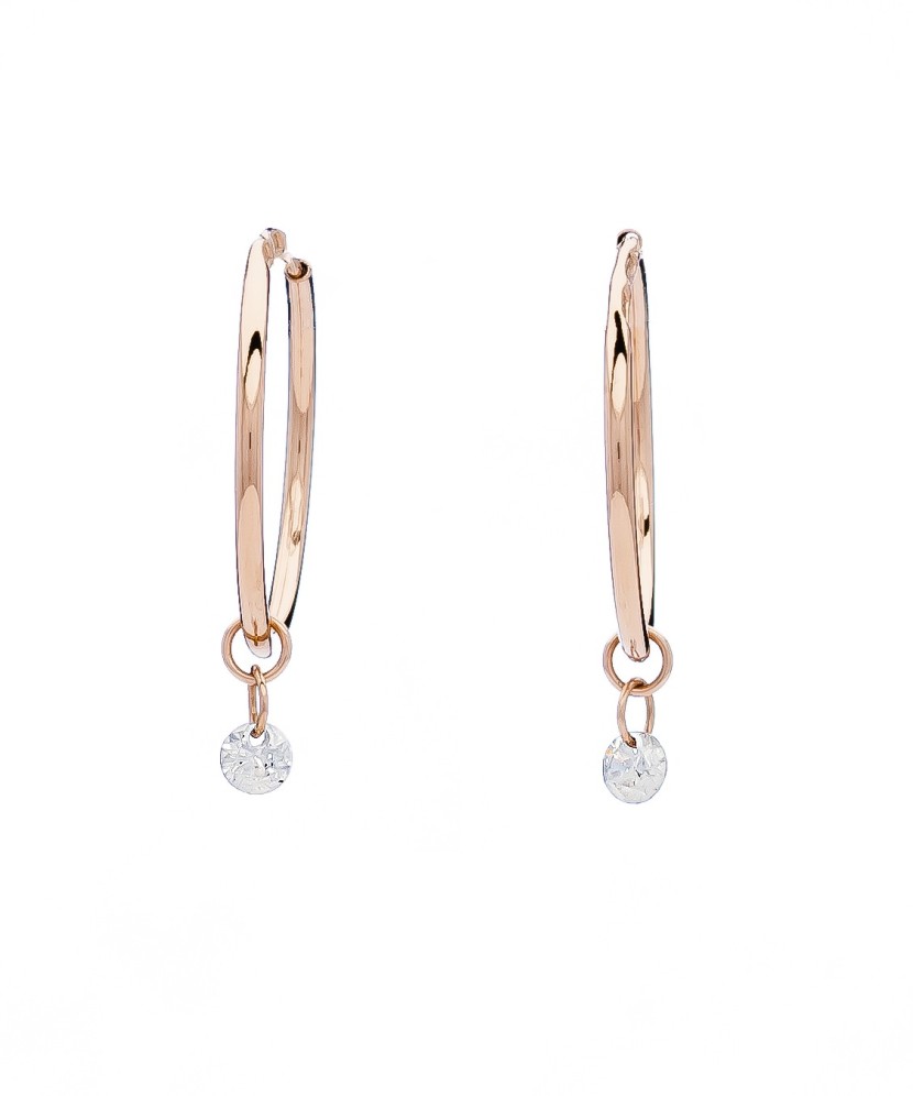 Gold earrings with zirconium
