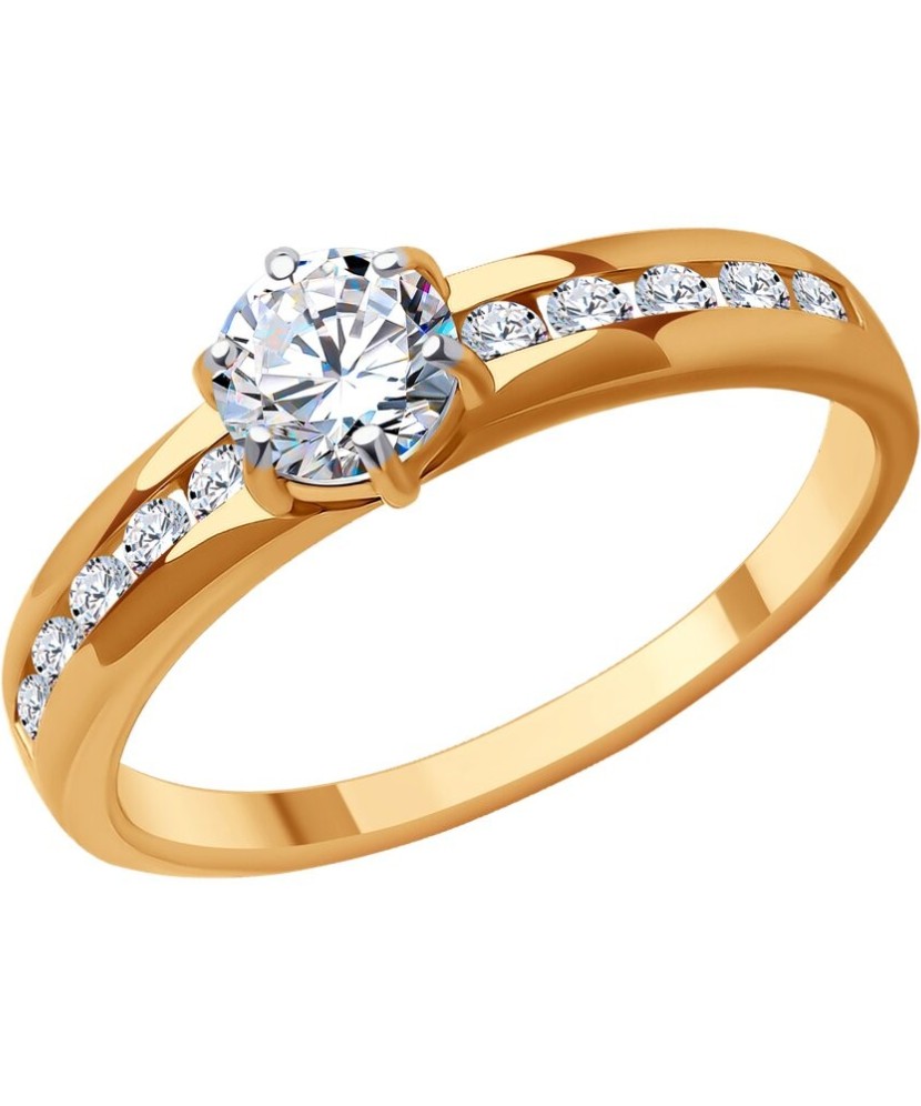 Gold ring with zircons