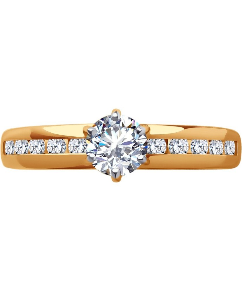 Gold ring with zircons