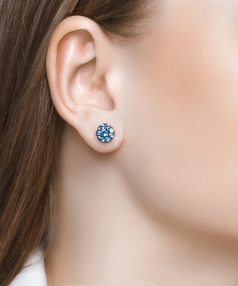 Sterling silver earrings with zircons