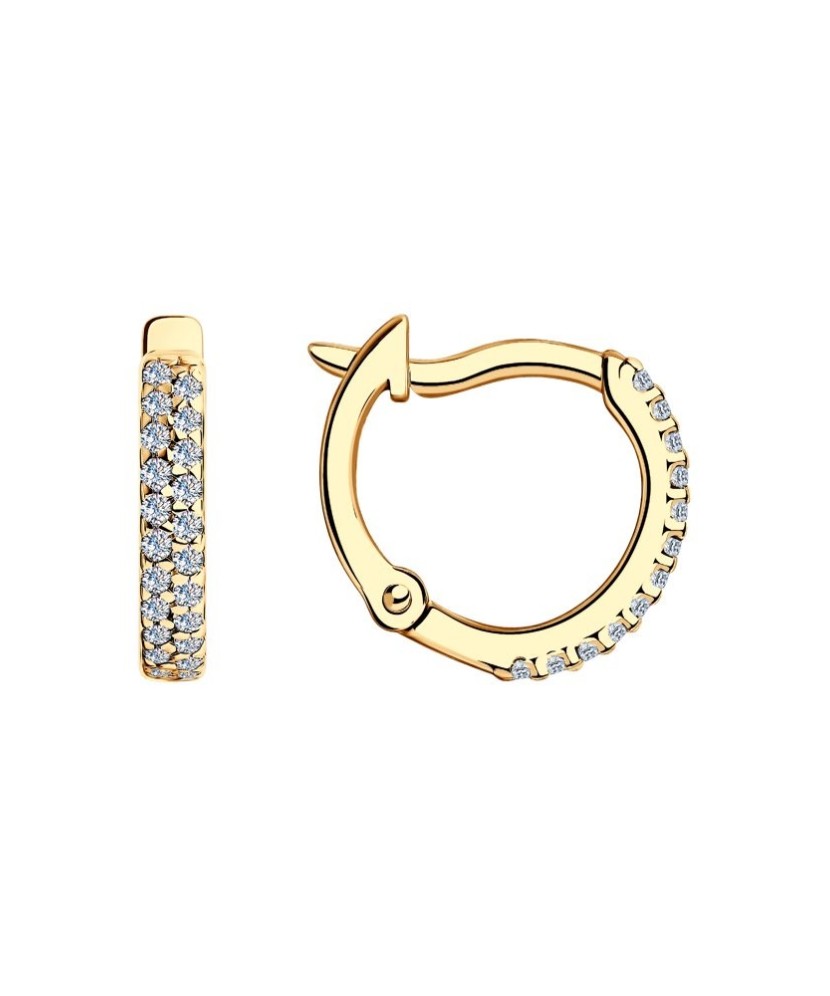 Gilded sterling silver earrings with zircons