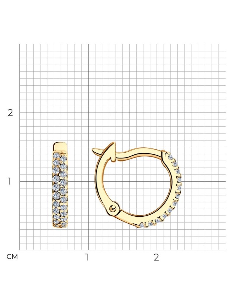 Gilded sterling silver earrings with zircons