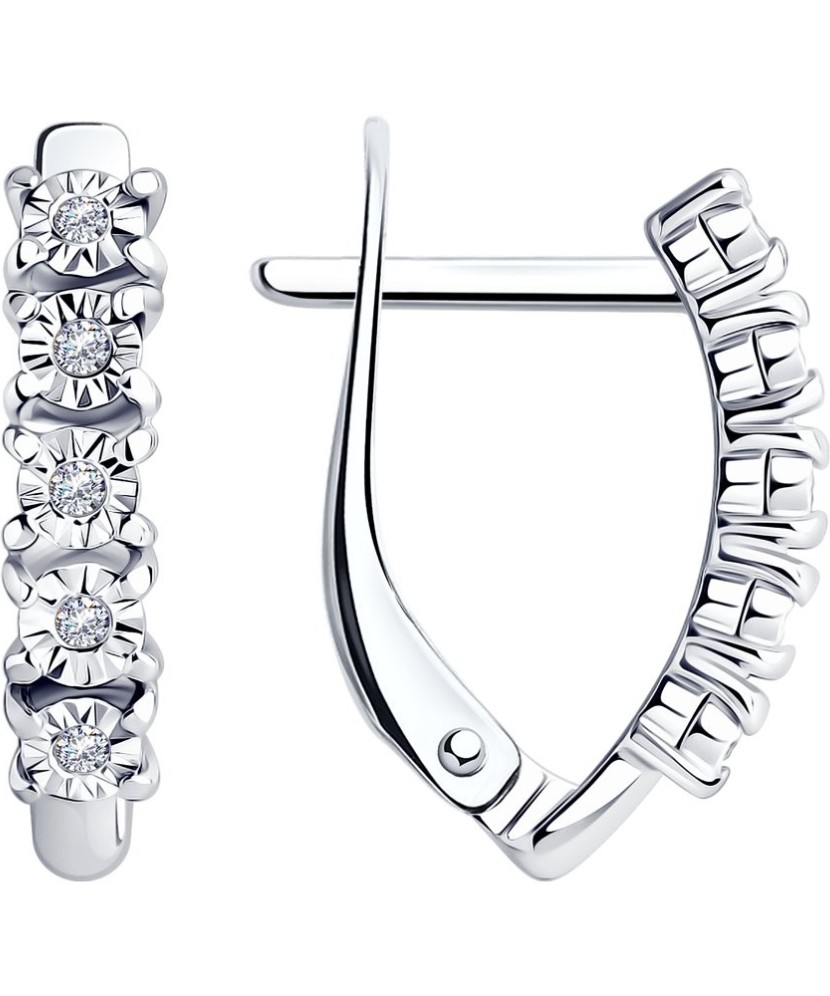 Sterling silver earrings with diamonds