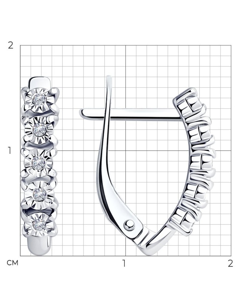 Sterling silver earrings with diamonds