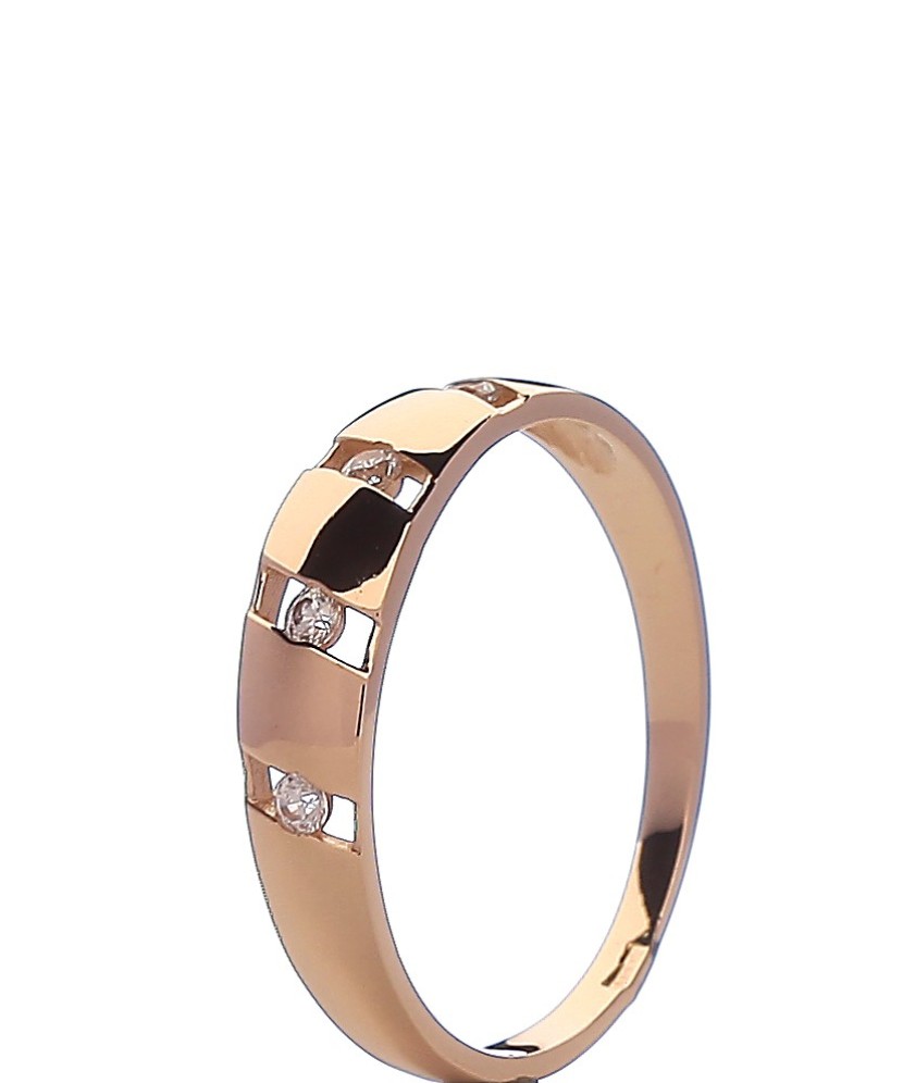 Gold ring with zircons