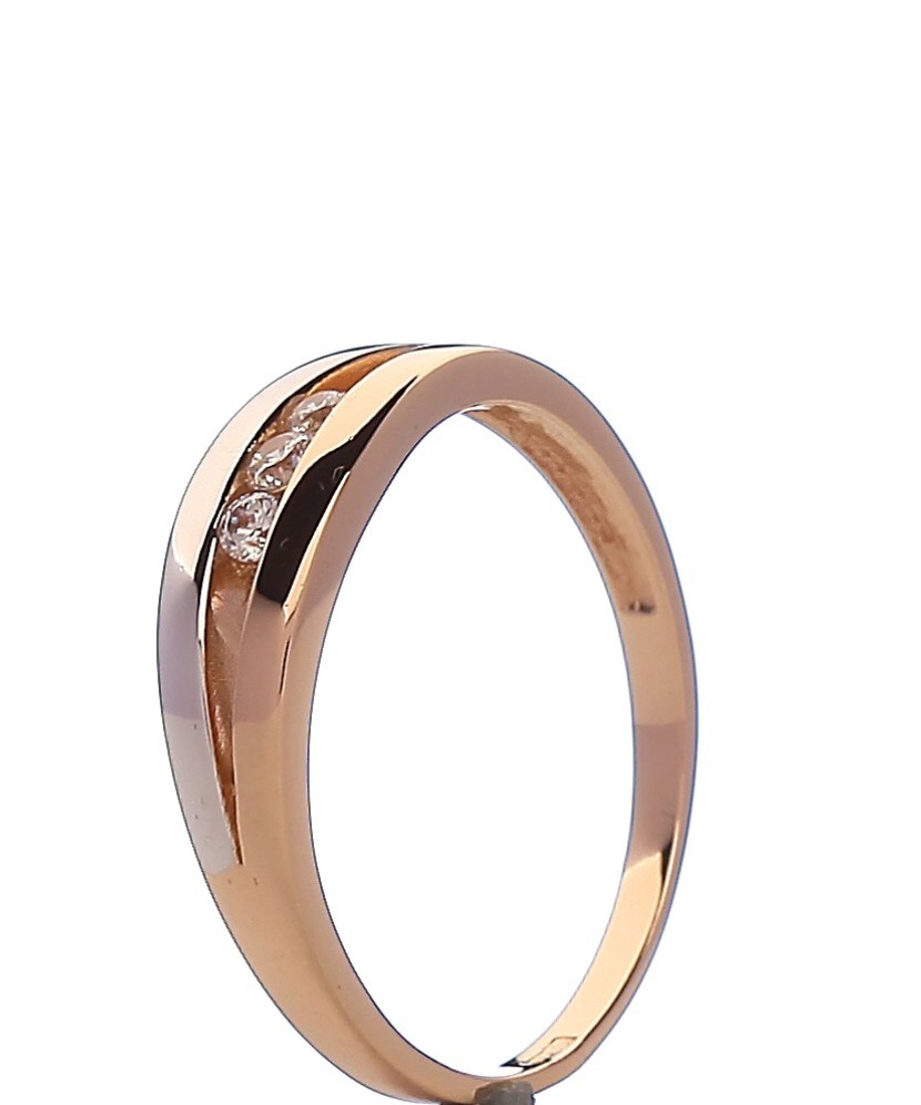 Gold ring with zircons