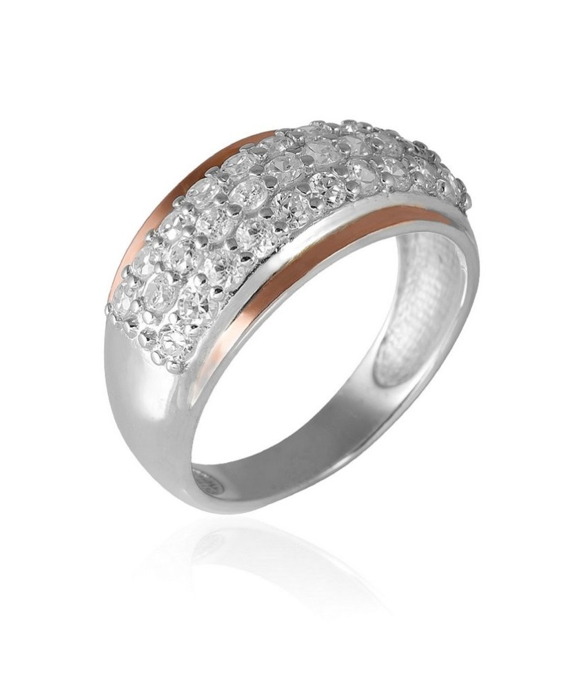 Gold plated Sterling silver ring with zircons 