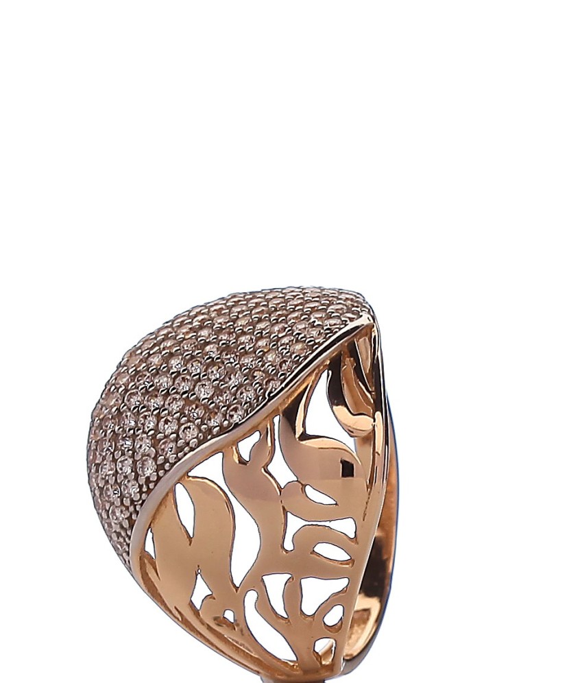 Gold ring with zircons