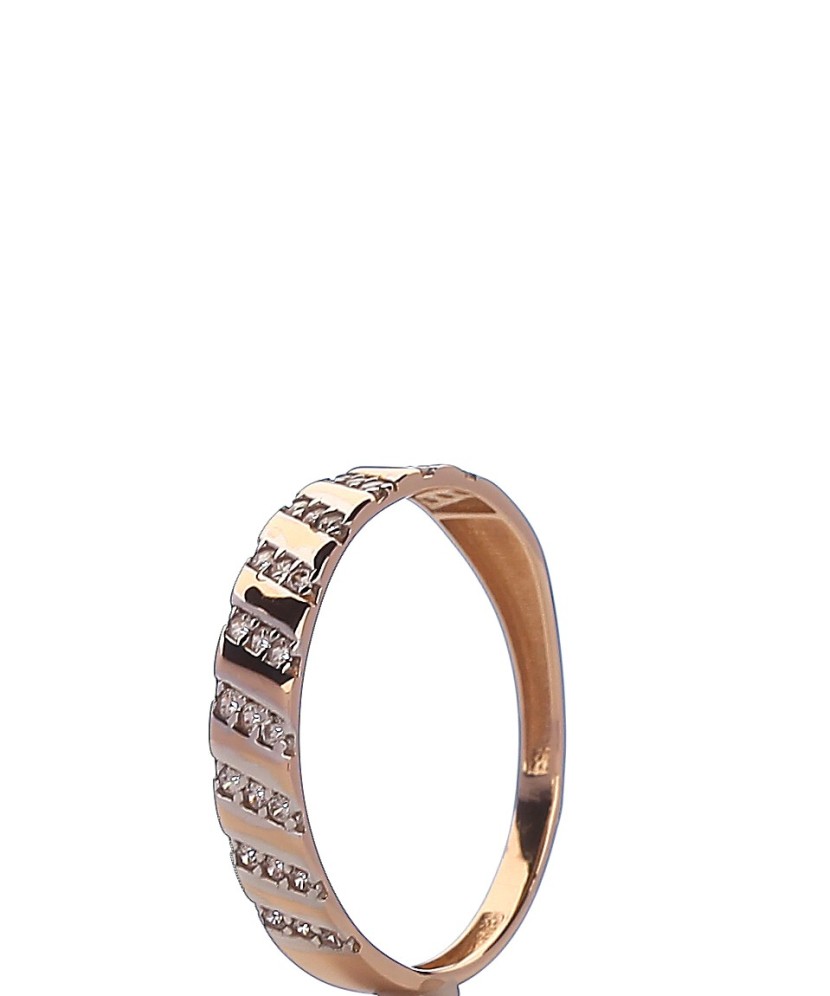 Gold ring with zircons