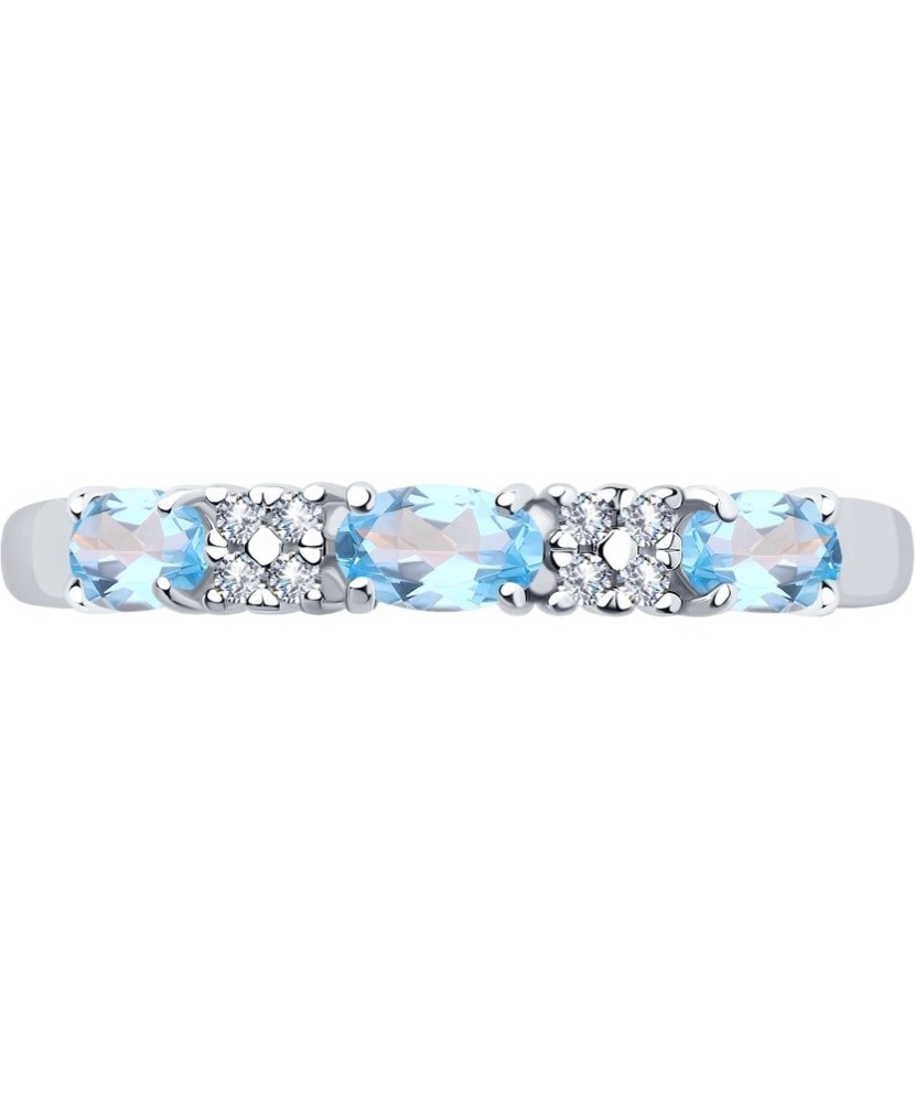 Sterling silver ring with topazes and zircons