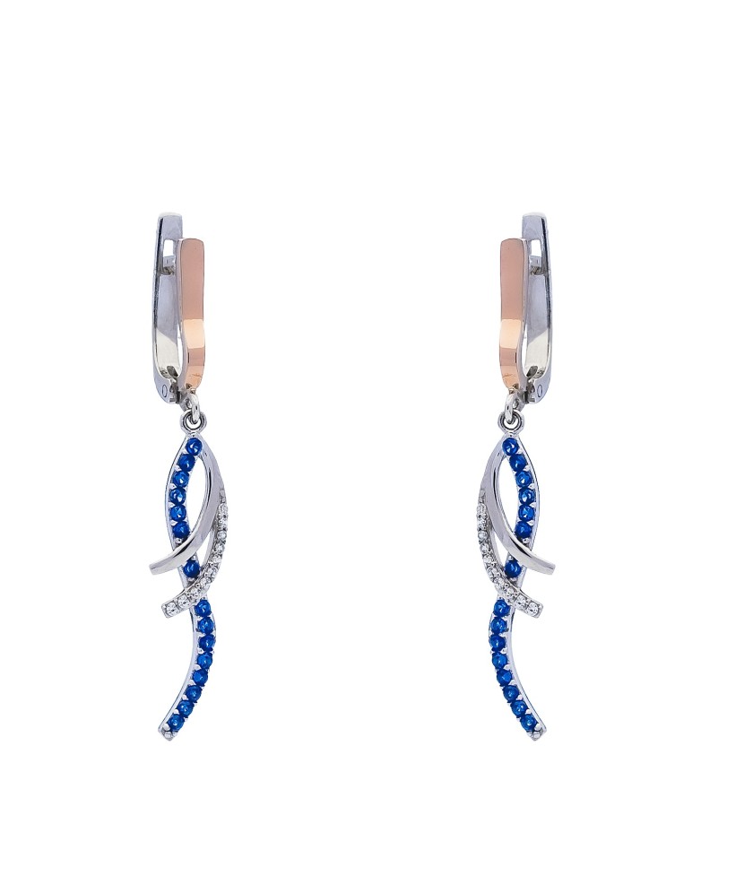 Sterling silver earrings gold plated with zircons