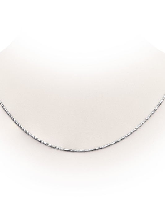 Sterling silver chain plated with rhodium"Snake" 1.4mm