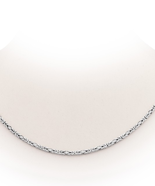 Sterling silver chain plated with rhodium"Royal Python"