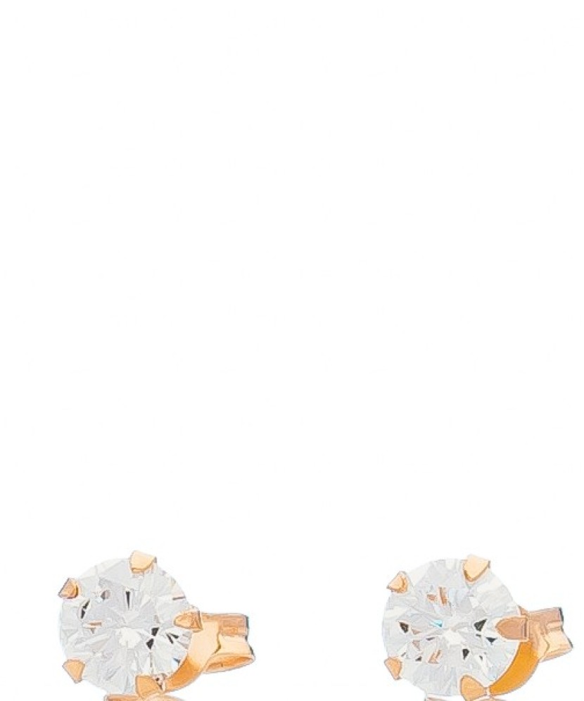 Gold earrings with zirconium