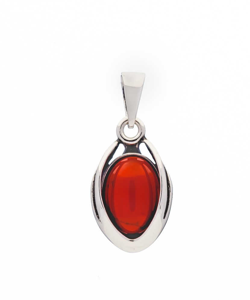 Sterling silver pendant with coral