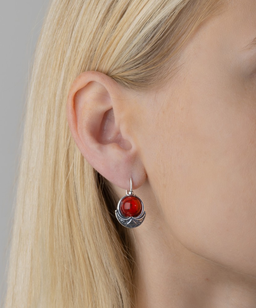 Sterling silver earrings with corals