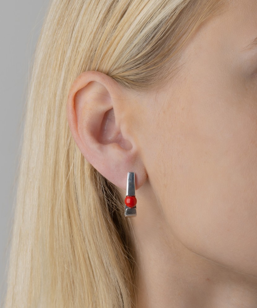 Sterling silver earrings with corals