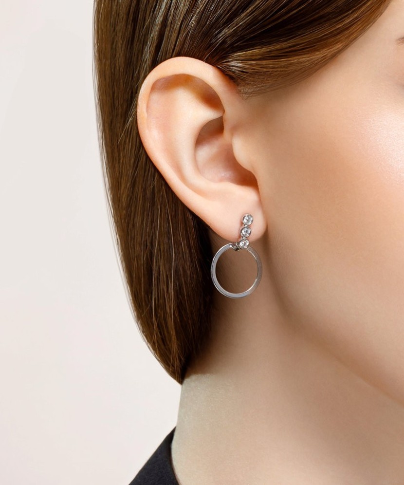 Sterling silver earrings with zircons