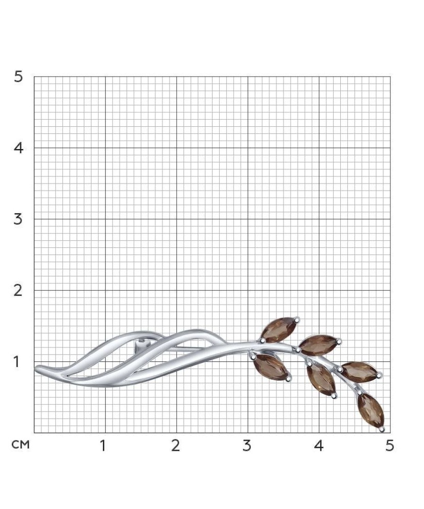 Sidabrinė sagė su dūminiais topazais - Sagės - Goldinga
