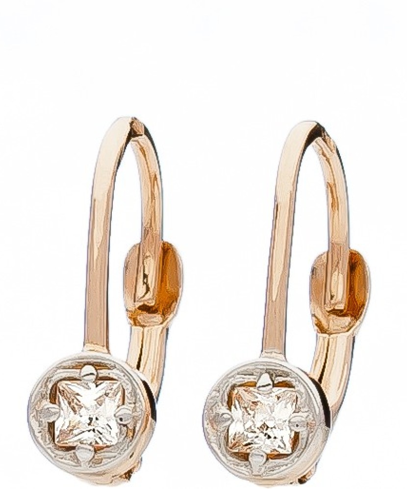 Gold earrings with zirconium