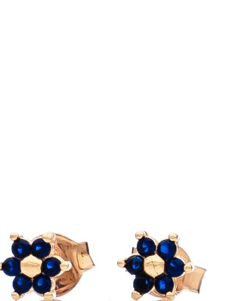 Gold earrings with zircons