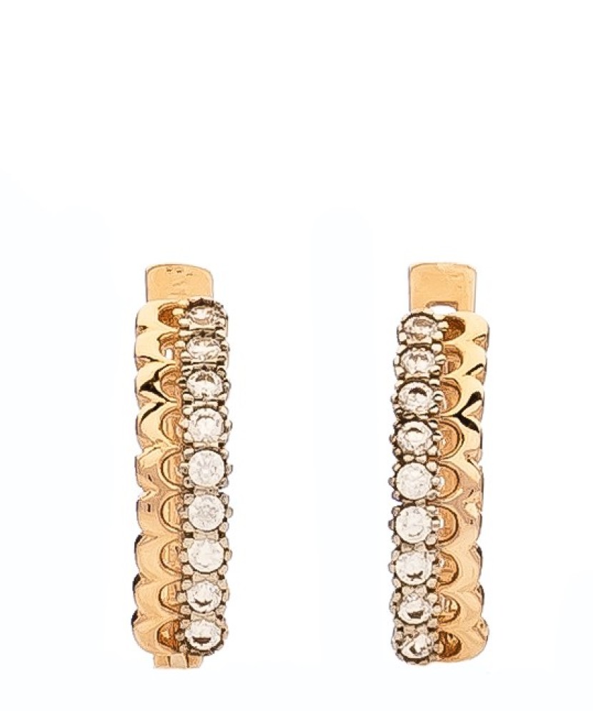 Gold earrings with zircons
