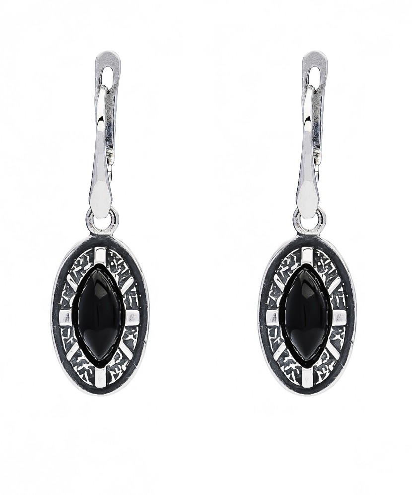 Sterling silver earrings with onyx