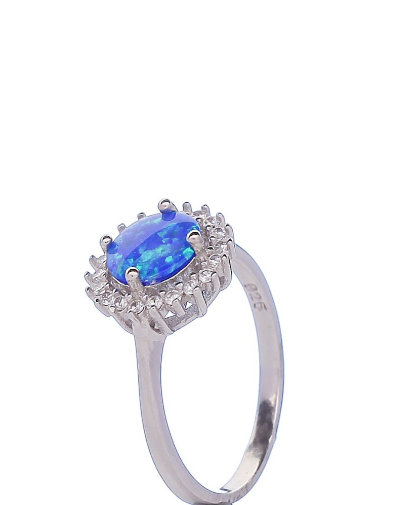 Sterling silver ring with opal