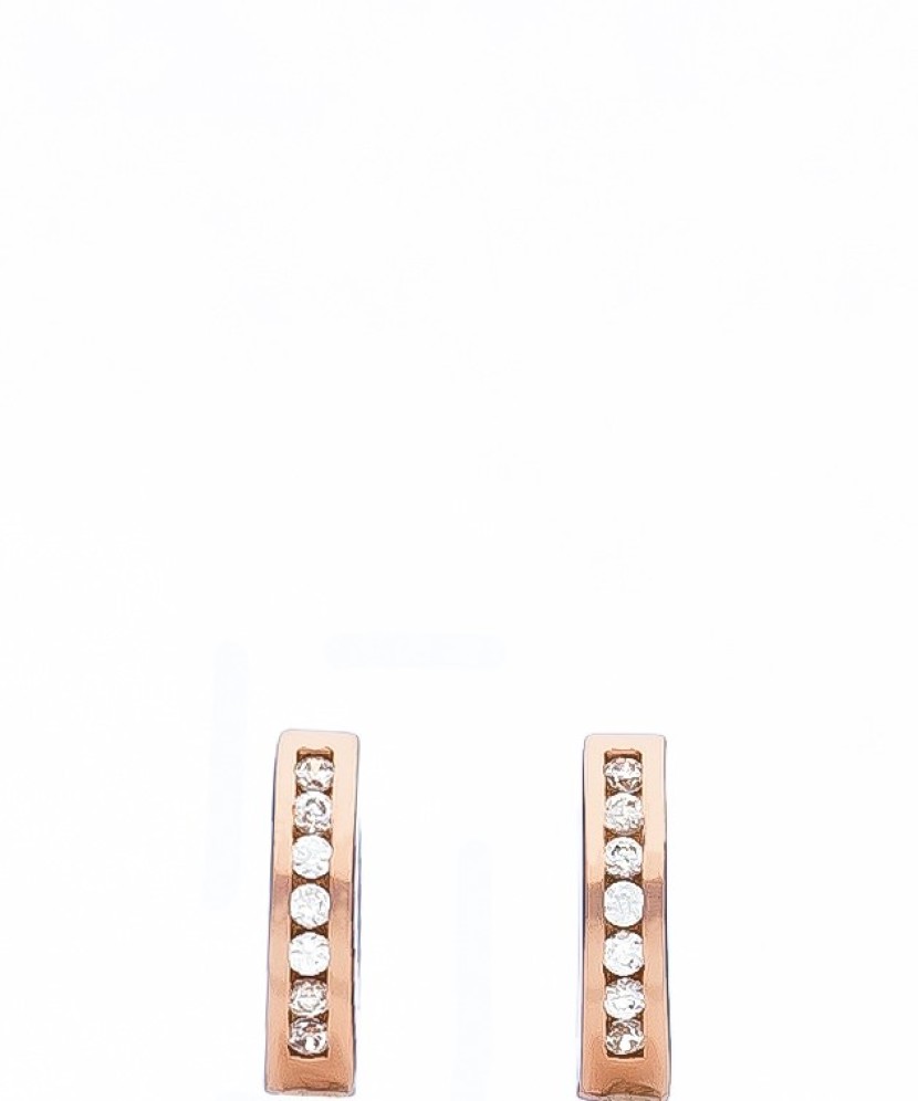 Gilded sterling silver hoop earrings  with zircons 10mm