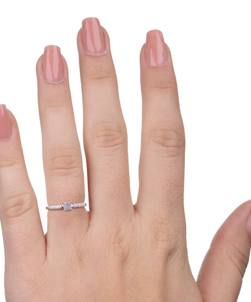 Auksinis žiedas su deimantais - Auksiniai Žiedai su brangakmeniais - Goldinga